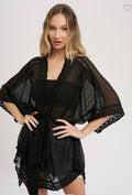 Black sheer kimono