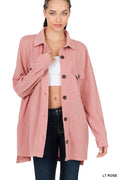 Oversized rose shacket