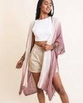 Boho Ombré Kimono in Mauve