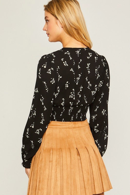 Floral me cropped blouse