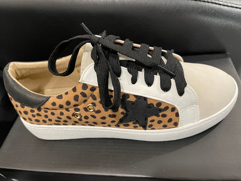 Faux Suede Cheetah Sneakers