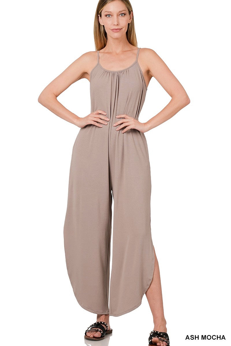 Like Theres No Tomorrow Jumpsuit In Ash Mocha