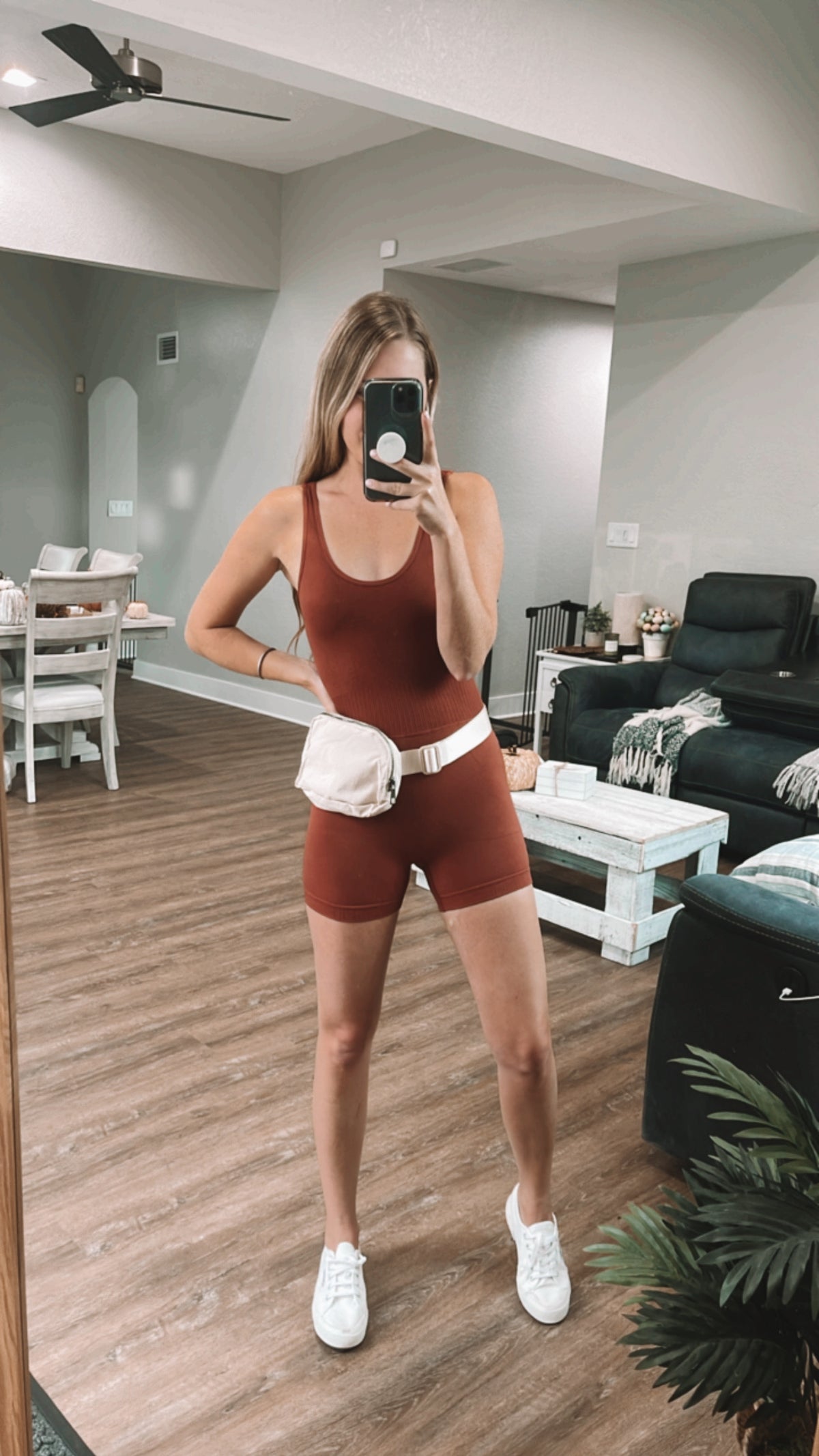 Say Yes Seamless Romper in Rust