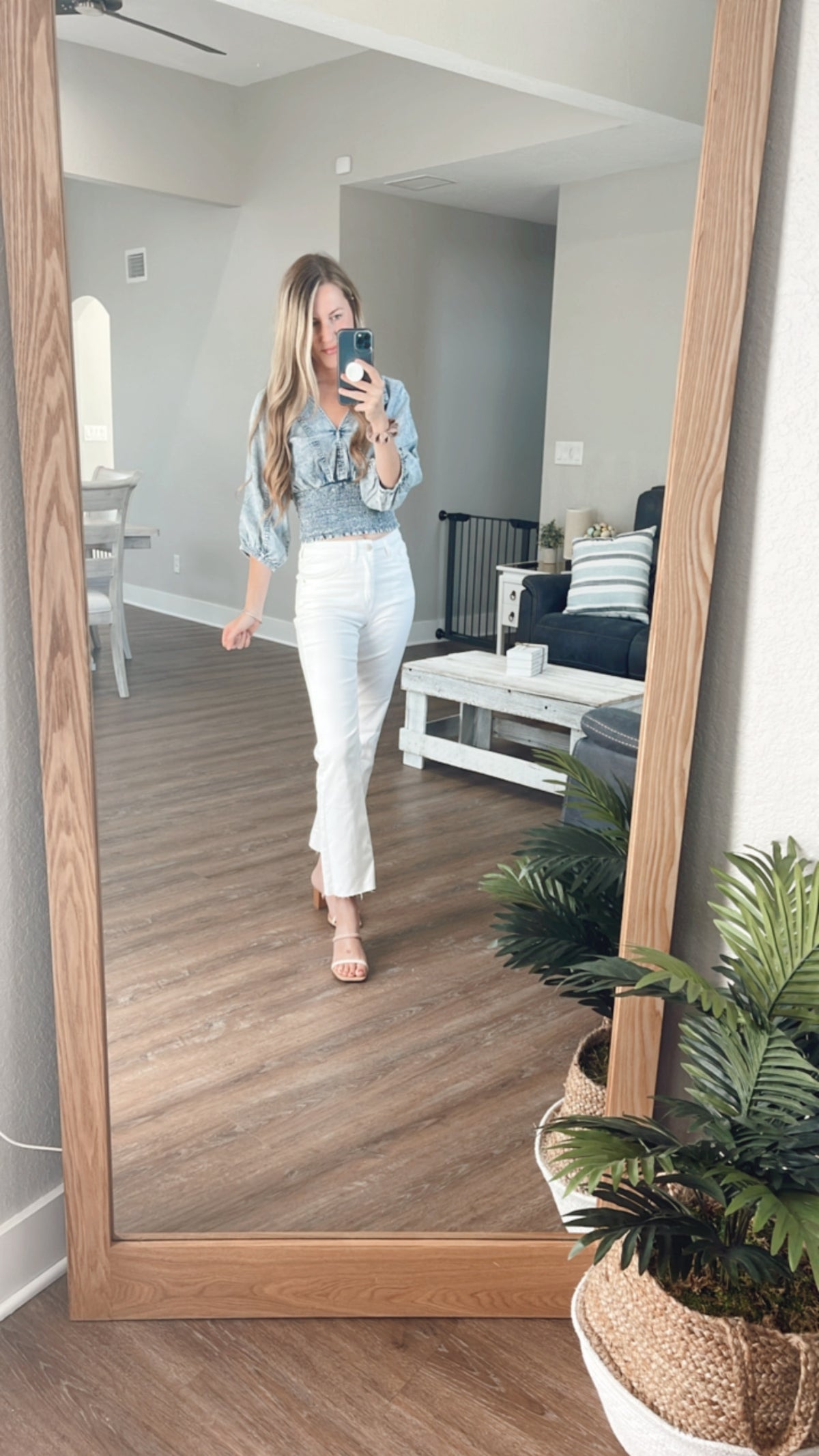 White Mid Rise Jeans