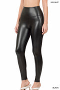 Black faux leather leggings