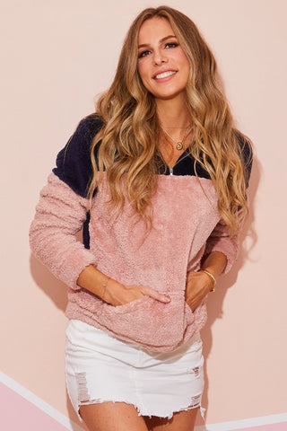 Navy and Pink Sherpa