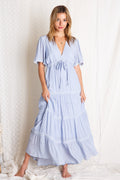 Dusty Blue Tiered Maxi-RESTOCK PREORDER ETA 7/20