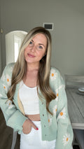 Mint daisy sweater