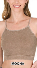 Ribbed cami tank in washed mocha