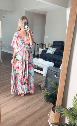 Painted floral maxi