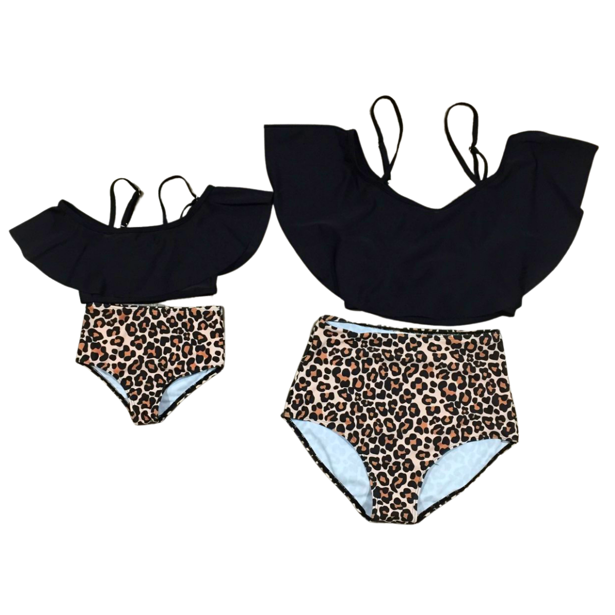 Black/Leopard Mommy & Me Two-Piece Swimsuit [PREORDER]